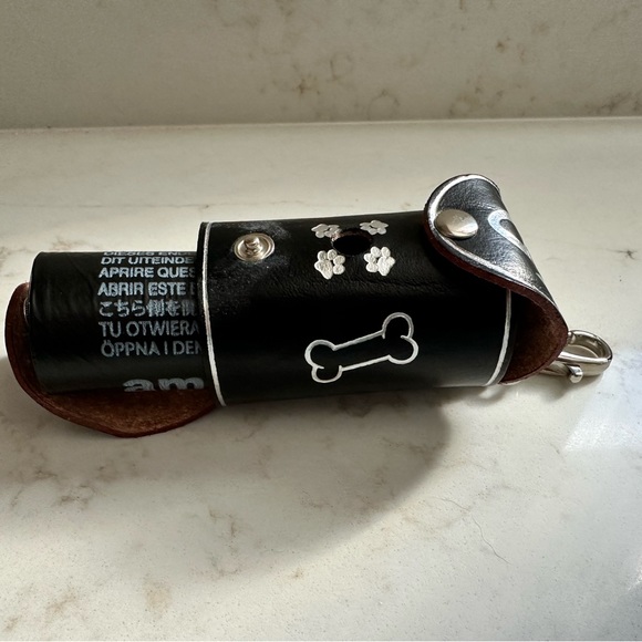 Leather Doggie Bag Holder - Made in Italy - Picture 2 of 5